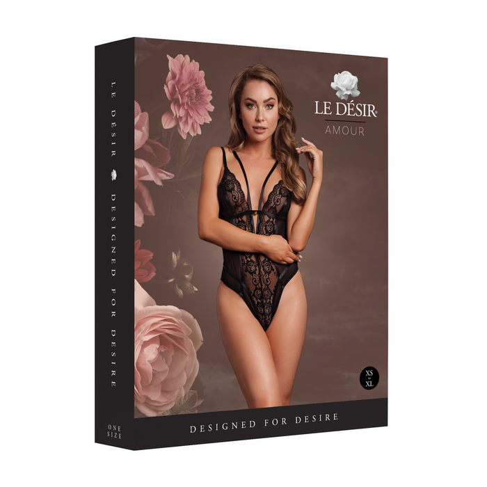 Le Désir Wireless Lace Bodysuit Zwart