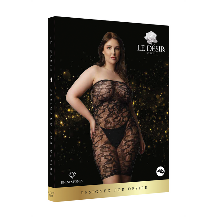 Le Désir Star Rhinestone Dress Black Plus Size