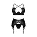 Obsessive Norides Lingerie Set 3 Stuks Zwart