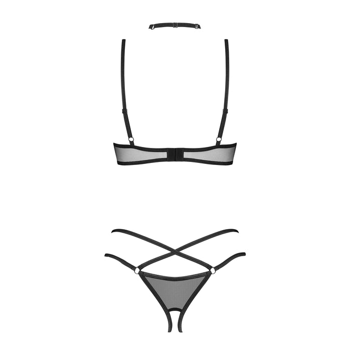 Obsessive Donarella Lingerie Set Met Open Kruis Zwart