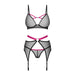 Obsessive Novenes Lingerie Set 3 Stuks Zwart