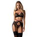 Obsessive Novenes Lingerie Set 3 Stuks Zwart