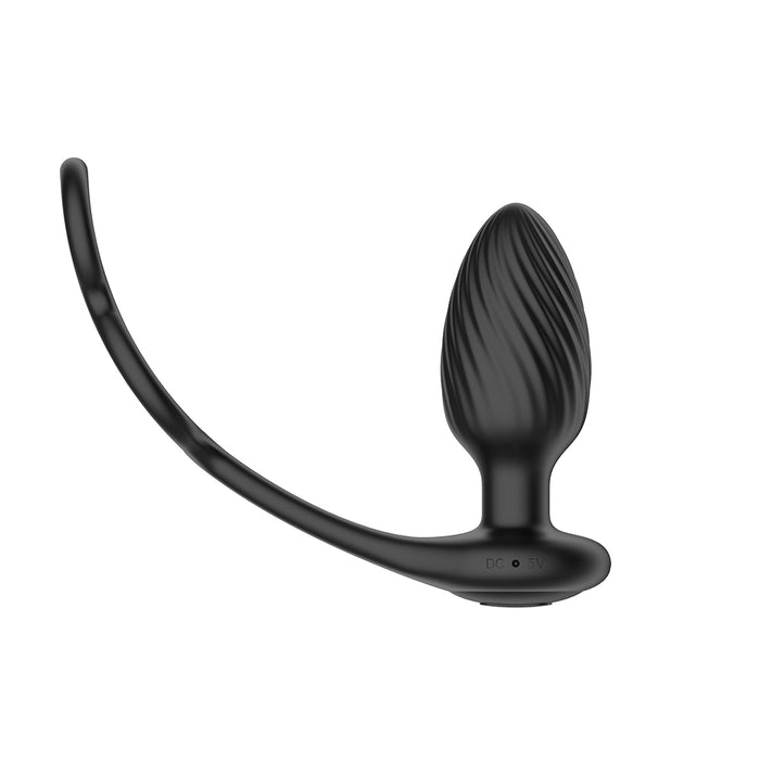 Nexus Tornado Rotating Plug With Cock & Ball Rings Black