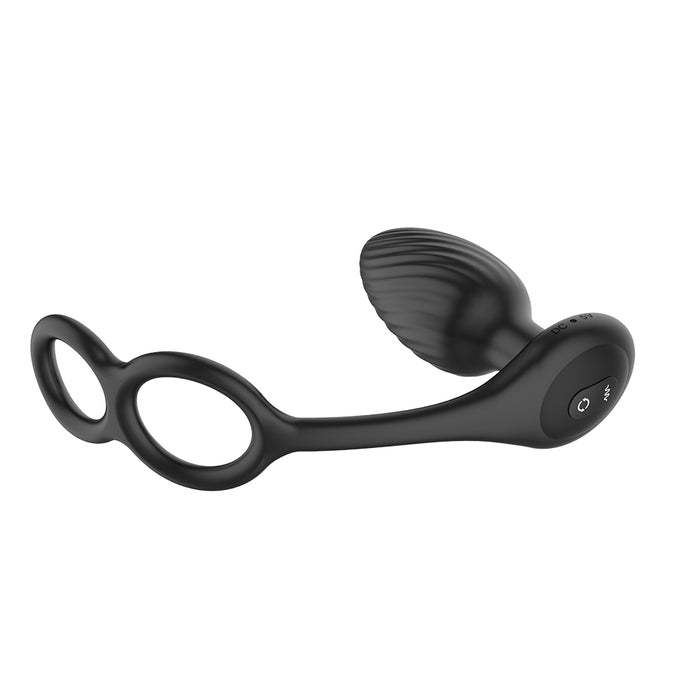 Nexus Tornado Rotating Plug With Cock & Ball Rings Black