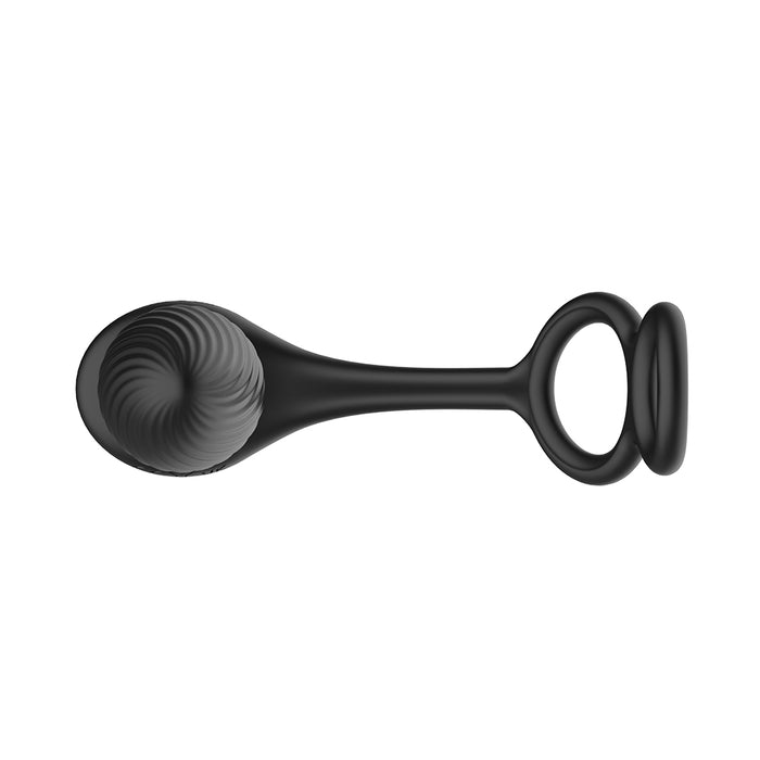 Nexus Tornado Rotating Plug With Cock & Ball Rings Black