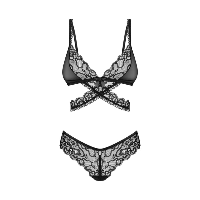 Obsessive Blomentis Lingerie Set 2 Stuks Zwart