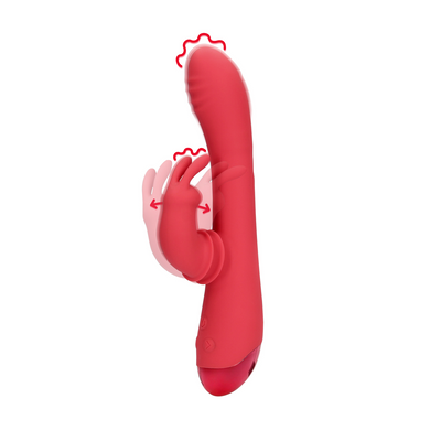 Loveline Swinging Rabbit G-Spot Vibrator Brighto Red 22 cm