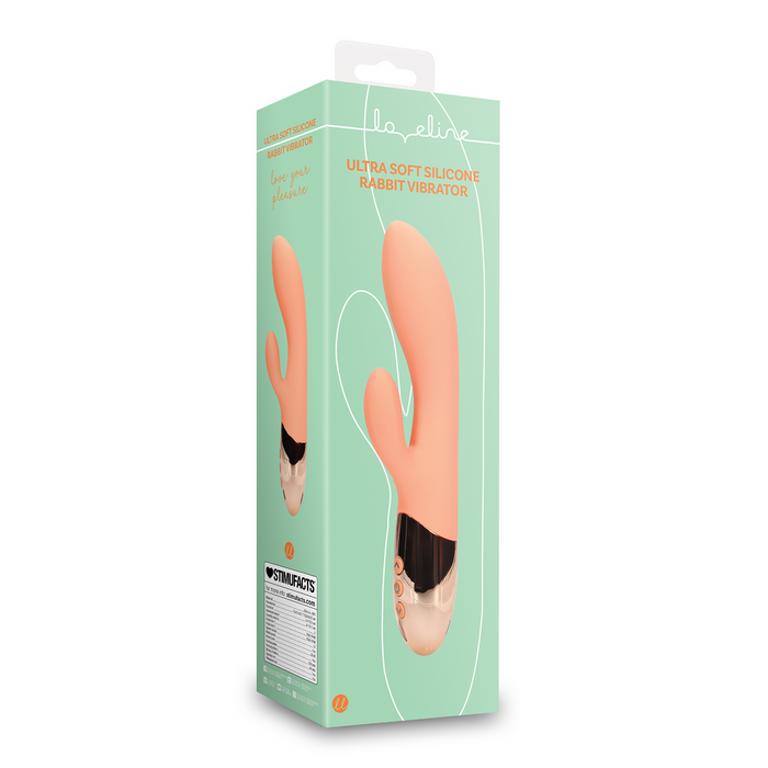 Loveline Rabbit Vibrator Ceramic Peach 22 cm