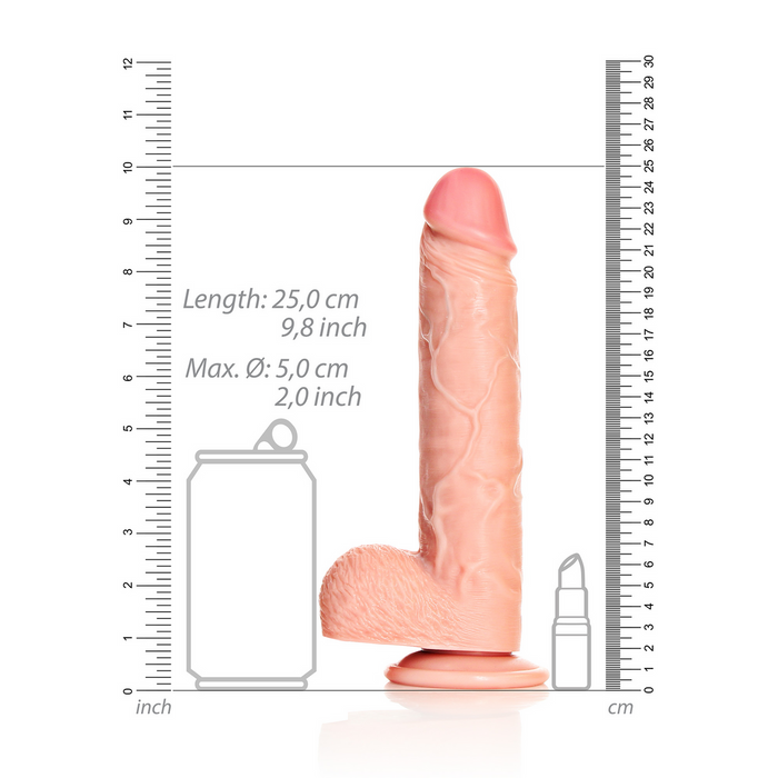 RealRock Rechte Realistische Dildo Met Ballen 23 Cm