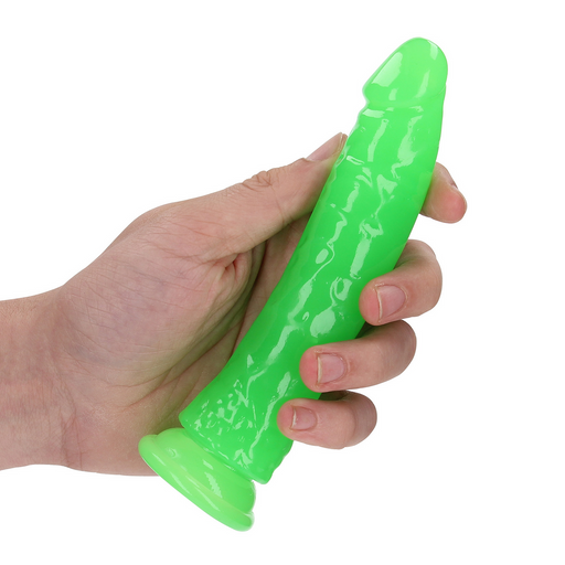 Realrock Slim Realistic Dildo With Suction Cup Glow In The Dark 6'' / 15,5 Cm