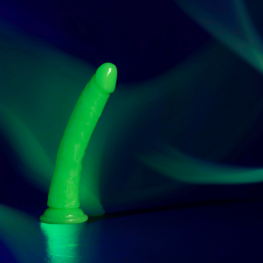 Realrock Slim Realistic Dildo With Suction Cup Glow In The Dark 9'' / 22,5 Cm