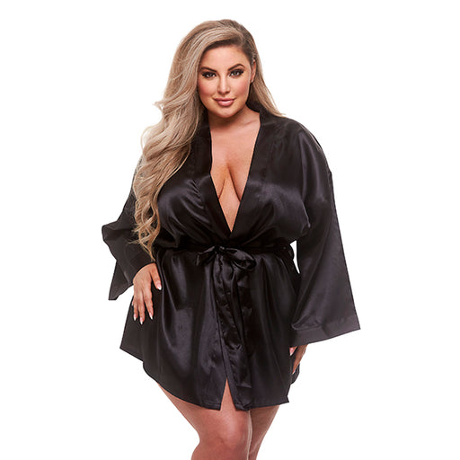 Baci All Satin Badjas Zwart