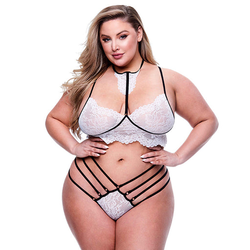 Baci 2-delig Strappy Kanten Lingerie Set Wit
