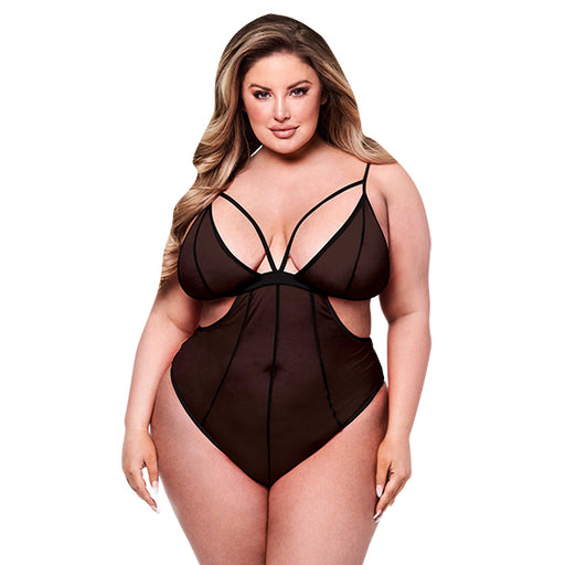 Baci Sexy Open Kruis Teddy Zwart